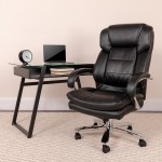 Big & Tall Office Chair | Black LeatherSoft Swivel Executive Desk Chair with Wheels