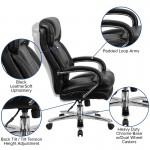 Big & Tall Office Chair | Black LeatherSoft Swivel Executive Desk Chair with Wheels