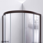 Prime 38 in. x 74 3/4 in. Semi-Frameless Frosted Glass Sliding Shower Enclosure in Oil Rubbed Bronze, Biscuit Base Kit