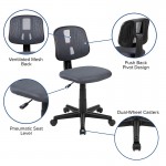 Flash Fundamentals Mid-Back Gray Mesh Swivel Task Office Chair with Pivot Back, BIFMA Certified