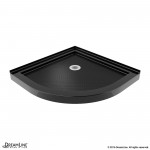 Prime 38 in. x 74 3/4 in. Semi-Frameless Frosted Glass Sliding Shower Enclosure in Satin Black with Black Base Kit