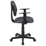 Flash Fundamentals Mid-Back Gray Mesh Swivel Task Office Chair with Pivot Back and Arms, BIFMA Certified