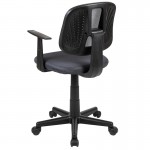 Flash Fundamentals Mid-Back Gray Mesh Swivel Task Office Chair with Pivot Back and Arms, BIFMA Certified