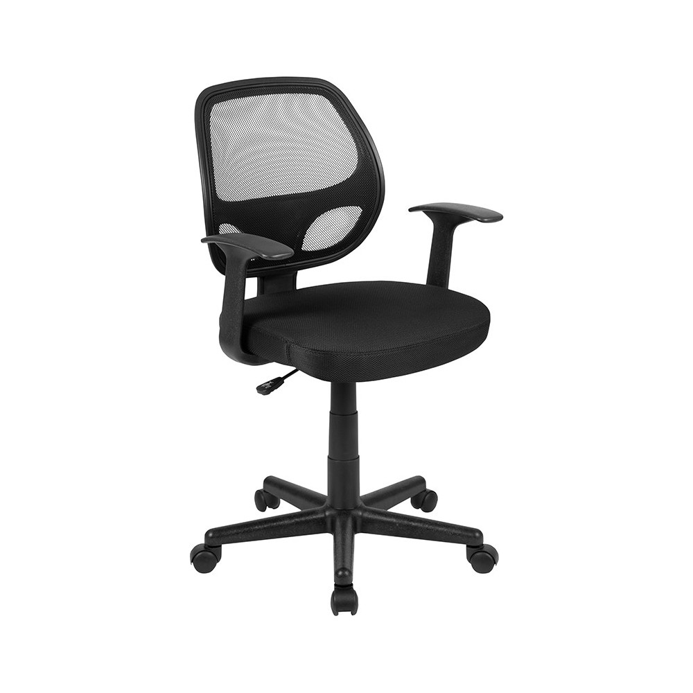 Flash Fundamentals Mid-Back Black Mesh Swivel Ergonomic Task Office Chair with Arms, BIFMA Certified Flash Fundamentals Mid-Back Black Mesh Swivel Ergonomic Task Office Chair with Arms, BIFMA Certified