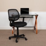 Flash Fundamentals Mid-Back Black Mesh Swivel Ergonomic Task Office Chair with Arms, BIFMA Certified