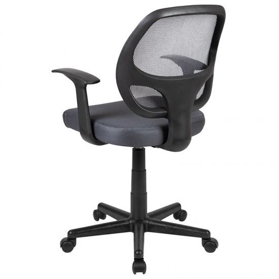 Flash Fundamentals Mid-Back Gray Mesh Swivel Ergonomic Task Office Chair with Arms, BIFMA Certified