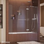 Aqua Ultra 48 in. W x 58 in. H Frameless Hinged Tub Door with Extender Panel in Chrome