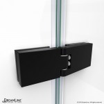 Aqua Ultra 48 in. W x 58 in. H Frameless Hinged Tub Door with 9 in. Extender Panel in Satin Black