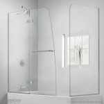 Aqua Ultra 48 in. W x 30 in. D x 58 in. H Frameless Hinged Tub Door with Return Panel in Brushed Nickel