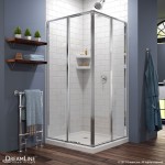 Cornerview 36 in. D x 36 in. W x 74 3/4 in. H Framed Sliding Shower Enclosure in Chrome with White Acrylic Base Kit