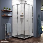 Cornerview 36 in. D x 36 in. W x 74 3/4 in. H Framed Sliding Shower Enclosure in Chrome with Black Acrylic Base Kit