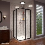 Cornerview 36 in. D x 36 in. W x 74 3/4 in. H Framed Sliding Shower Enclosure and Shower Base Kit in Satin Black