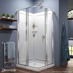 Cornerview 36 in. D x 36 in. W x 76 3/4 in. H Framed Sliding Shower Enclosure in Chrome with White Base and Backwalls