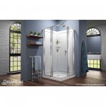 Cornerview 36 in. D x 36 in. W x 76 3/4 in. H Framed Sliding Shower Enclosure in Chrome with White Base and Backwalls