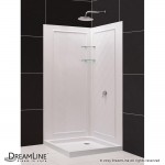 Cornerview 36 in. D x 36 in. W x 76 3/4 in. H Framed Sliding Shower Enclosure in Chrome with White Base and Backwalls