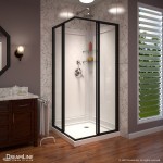 Cornerview 36 in. D x 36 in. W Framed Sliding Shower Enclosure, Shower Base and Acrylic Backwall Kit in Satin Black
