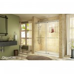 Charisma 32 in. D x 60 in. W x 78 3/4 in. H Frameless Bypass Shower Door in Brushed Nickel with Center Drain White Base