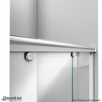 Charisma 34 in. D x 60 in. W x 78 3/4 in. H Frameless Bypass Shower Door in Brushed Nickel with Center Drain White Base