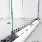 Charisma 32 in. D x 60 in. W x 78 3/4 in. H Frameless Bypass Shower Door in Chrome with Right Drain Biscuit Base