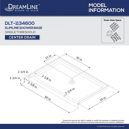 Charisma 34 in. D x 60 in. W x 78 3/4 in. H Frameless Bypass Shower Door in Chrome with Center Drain Biscuit Base