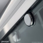 Charisma 34 in. D x 60 in. W x 78 3/4 in. H Frameless Bypass Shower Door in Chrome with Center Drain Black Base