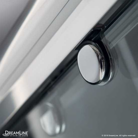 Charisma 34 in. D x 60 in. W x 78 3/4 in. H Frameless Bypass Shower Door in Chrome with Center Drain Black Base