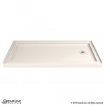 Charisma 34 in. D x 60 in. W x 78 3/4 in. H Frameless Bypass Shower Door in Brushed Nickel with Right Drain Biscuit Base