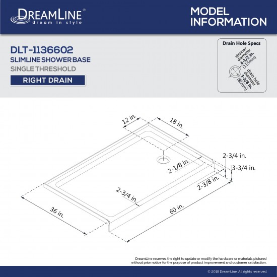 Charisma 36 in. D x 60 in. W x 78 3/4 in. H Frameless Bypass Shower Door in Chrome with Right Drain Black Base