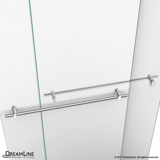 Duet 30 in. D x 60 in. W x 74 3/4 in. H Semi-Frameless Bypass Shower Door in Chrome with Center Drain White Base Kit