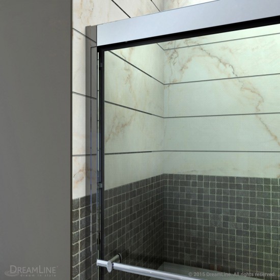 Duet 30 in. D x 60 in. W x 74 3/4 in. H Semi-Frameless Bypass Shower Door in Brushed Nickel and Center Drain White Base