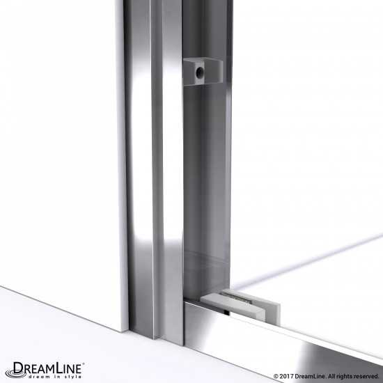 Duet 30 in. D x 60 in. W x 74 3/4 in. H Semi-Frameless Bypass Shower Door in Brushed Nickel and Center Drain White Base