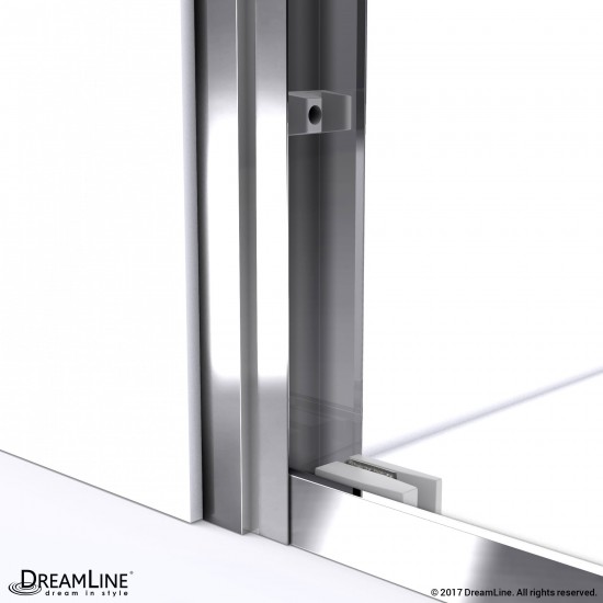 Duet 30 in. D x 60 in. W x 74 3/4 in. H Semi-Frameless Bypass Shower Door in Chrome and Left Drain White Base
