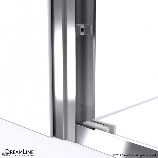 Duet 30 in. D x 60 in. W x 74 3/4 in. H Semi-Frameless Bypass Shower Door in Chrome and Right Drain White Base