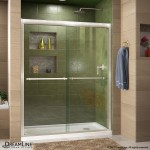 Duet 30 in. D x 60 in. W x 74 3/4 in. H Semi-Frameless Bypass Shower Door in Brushed Nickel and Right Drain White Base