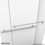 Duet 36 in. D x 60 in. W x 74 3/4 in. H Semi-Frameless Bypass Shower Door in Chrome and Center Drain White Base