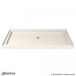 Duet 30 in. D x 60 in. W x 74 3/4 in. H Semi-Frameless Bypass Shower Door in Chrome and Center Drain Biscuit Base