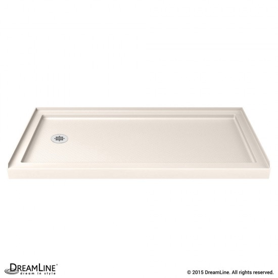 Duet 30 in. D x 60 in. W x 74 3/4 in. H Semi-Frameless Bypass Shower Door in Chrome and Left Drain Biscuit Base