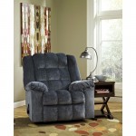 Signature Design by Ashley Ludden Rocker Recliner in Blue Twill
