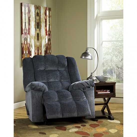 Signature Design by Ashley Ludden Rocker Recliner in Blue Twill