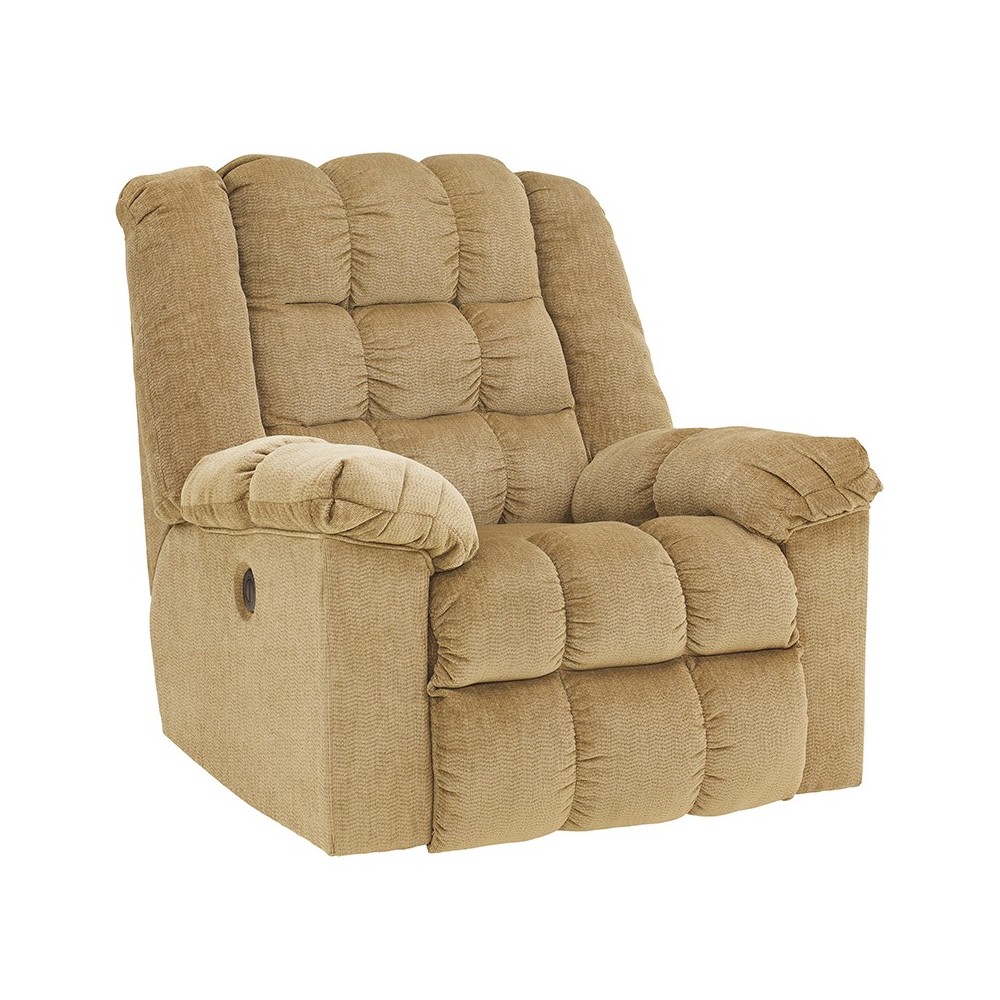 Signature Design by Ashley Ludden Power Rocker Recliner in Sand Twill