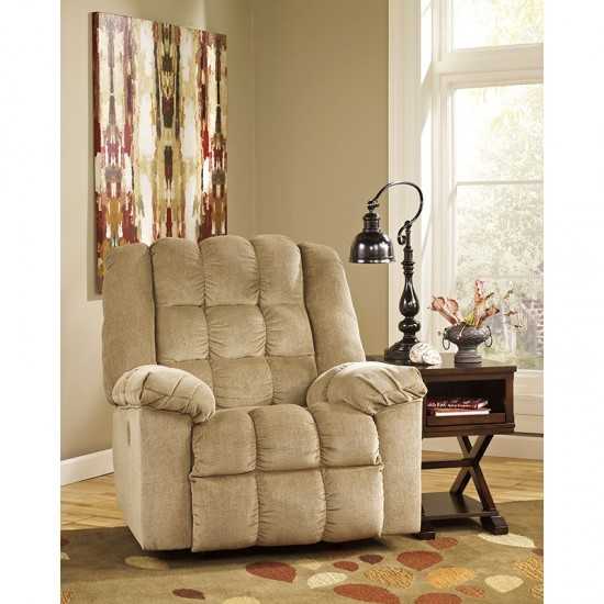 Signature Design by Ashley Ludden Power Rocker Recliner in Sand Twill