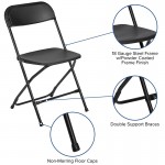 650 lb. Capacity Premium Black Plastic Folding Chair
