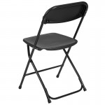 650 lb. Capacity Premium Black Plastic Folding Chair