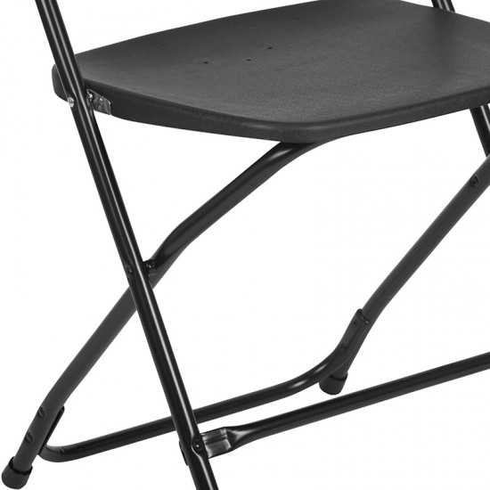 650 lb. Capacity Premium Black Plastic Folding Chair