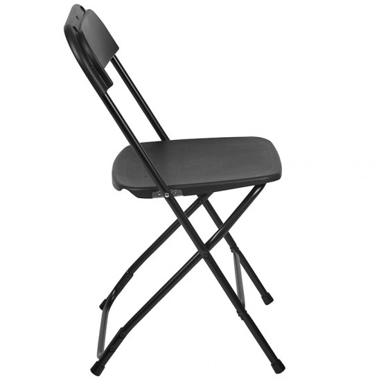650 lb. Capacity Premium Black Plastic Folding Chair