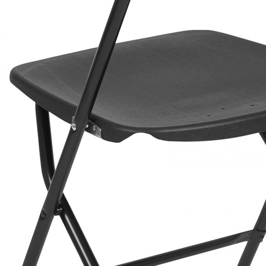 650 lb. Capacity Premium Black Plastic Folding Chair