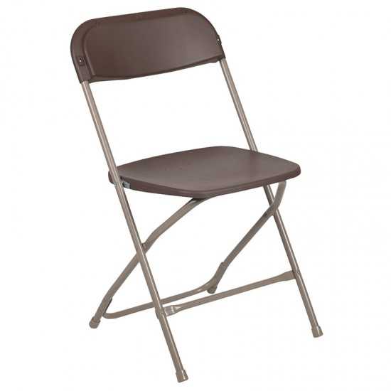 650 lb. Capacity Premium Brown Plastic Folding Chair