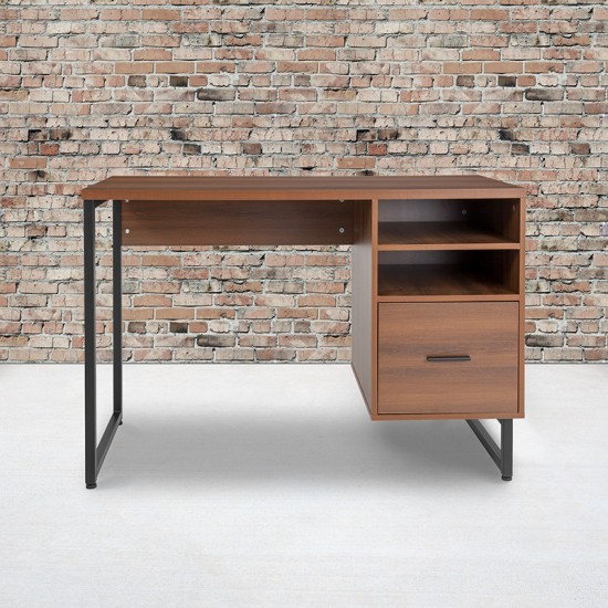 Lincoln Collection Computer Desk in Rustic Wood Grain Finish