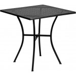 Commercial Grade 28" Square Black Indoor-Outdoor Steel Patio Table