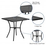 Commercial Grade 28" Square Black Indoor-Outdoor Steel Patio Table